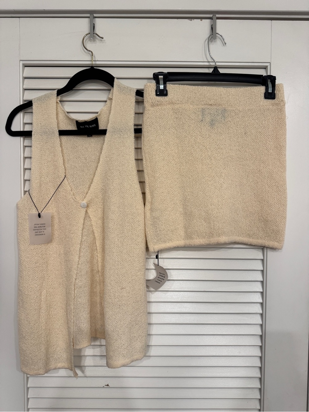 All The Ways Cream Knit coord set NWT